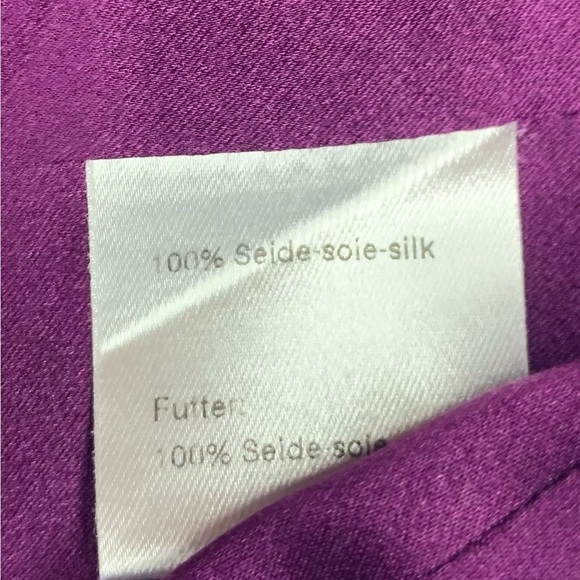 Akris Silk Amethyst Birdie Tuxedo Jacket/Blazer SZ US 12! - Picture 9 of 14